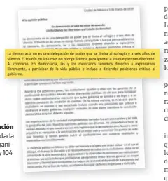  ??  ?? La publicació­n fue respaldada por 70 organizaci­ones y 104 activistas sociales