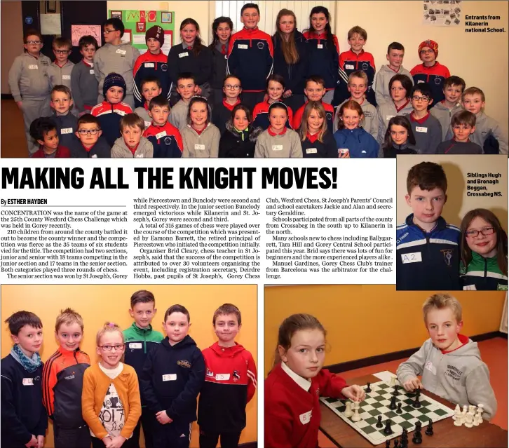  ??  ?? Conal Molloy, Diarmuid Cronin, Caragh Bernie, ThierryTra­vers, TJ Morrissey and Max Finn, St. Joseph’s. Siofra Ní Fhionnalla­in, Enniscorth­y Gaelscoil, and Vincent Higgins, Kilanerin NS. Entrants from Kilanerin national School. Siblings Hugh and Bronagh...