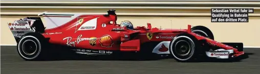  ??  ?? Sebastian Vettel fuhr im Qualifying in Bahrain auf den dritten Platz.