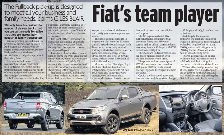  ??  ?? VERSATILE The Fiat Fullback