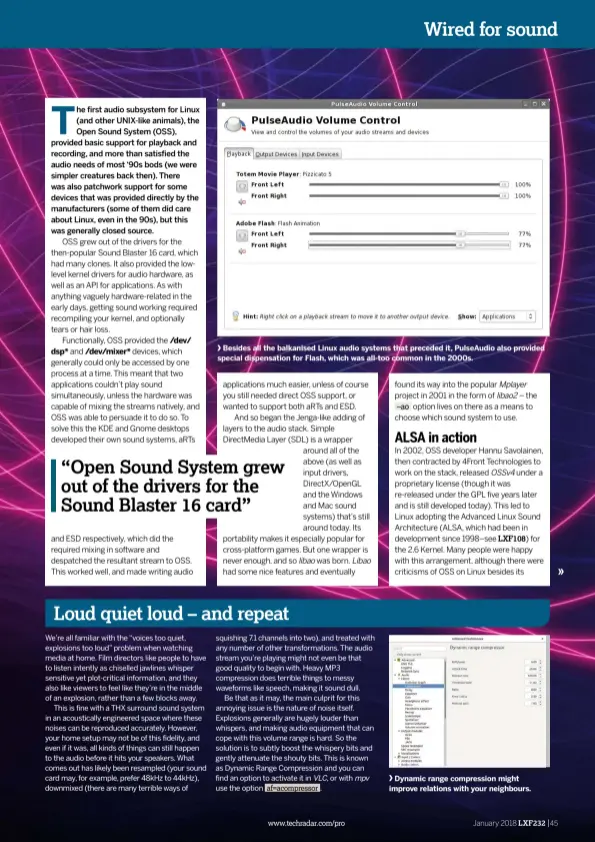  ??  ?? Besides all the balkanised Linux audio systems that preceded it, PulseAudio also provided special dispensati­on for Flash, which was all-too common in the 2000s.