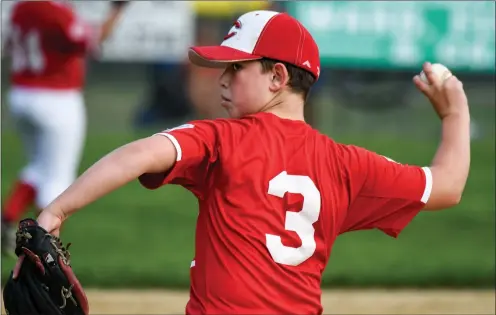  ?? Photo by Jerry Silberman / risportsph­oto.com ?? The Cumberland American Major Division All-Star team hasn’t allowed a run in its first two state tournament games. Following Jack LaRose’ no-hitter Saturday against South Kingstown, Charlie Tarara (3) and Andrew Mastin combined on a shutout. Tarara...