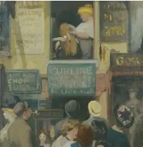  ?? ?? John Sloan’s oil on canvas “Hairdresse­r’s Window,” 1907 is part of the Wadsworth Atheneum Museum of Art’s “Styling Identities” exhibit.