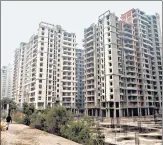  ?? BLOOMBERG ?? Unfinished apartments, abandoned part way through constructi­on at Shubhkamna Techomes, a project by Shubhkamna Advert Pvt., in Noida, Uttar Pradesh.