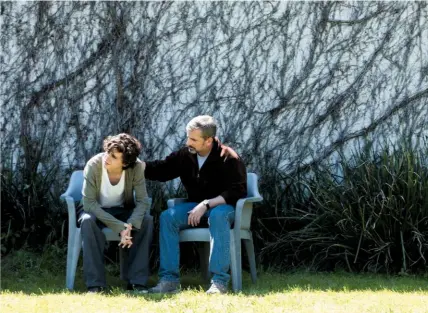  ??  ?? Above: Father David Sheff (Steve Carell) comforts his drug-addicted son Nic (Timothée Chalamet). Left: Director Felix Van Groeningen.