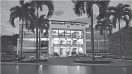  ?? PROVIDED BY REG ARCHITECTS ?? A rendering of a new office building proposed by the Trump Organizati­on in Jupiter. The three-story property, slated for the Trump National Golf Club, will house Trump Organizati­on employees.