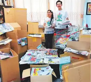  ?? Courtesy: Aditi Gandhi ?? Aditi Gandhi and her brother collected 560kg of paper for recycling from their friends, neighbours and family members.