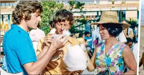  ??  ?? GLOBE-TROTTER: Peter Purves with John Noakes and Valerie Singleton in Mexico in 1970. Right: Saddling up in Ethiopia in 1973