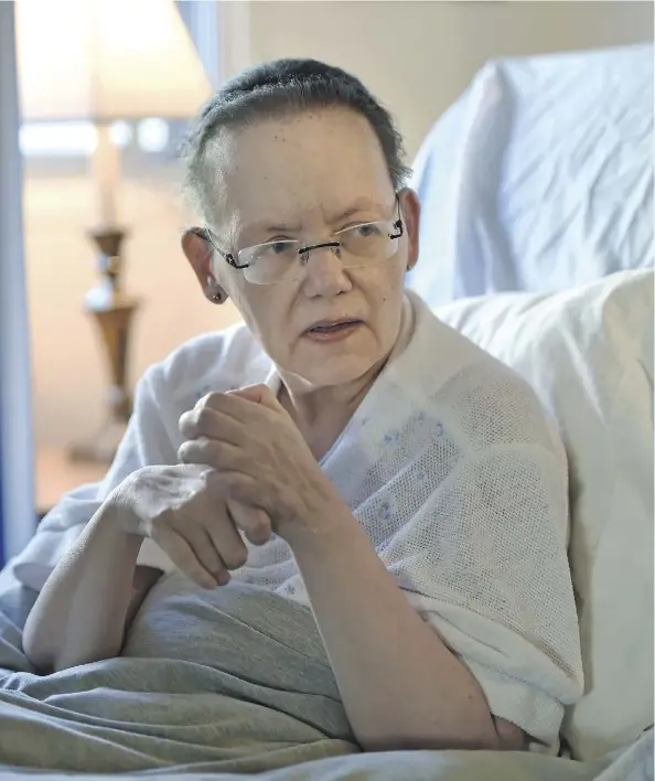  ?? ED KAISER ?? Patricia Craig, pictured on Jan. 3 in her Jasper Avenue condo, fought a long battle to receive a medically assisted death, a process that included three rejections and seven separate assessment­s by six doctors in two provinces. Alberta Health Services...