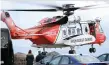  ??  ?? A Coast Guard helicopter takes off at Blacksod Pier. Photo: Steve Humphreys