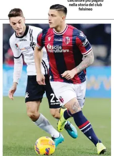  ?? ANSA ?? Kevin Bonifazi, 25 anni, difensore del Bologna