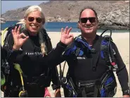  ??  ?? Mark Raush with student Caroline Creuse in Greece in 2017.