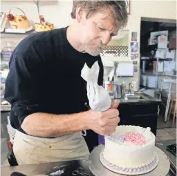  ?? BRENNAN LINSLEY, AP ?? Jack Phillips’ refusal to bake for a gay couple’s commitment ceremony has the Supreme Court in knots. Elaine Huguenin lost her battle against working a same- sex ceremony in New Mexico.