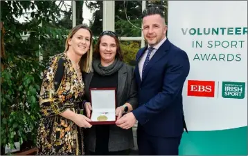  ??  ?? Mary O’Connor, CEO of the Federation of Irish Sport, Nemone Van Der Bliake and Richard Gernon.