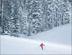  ??  ?? MAMMOTH MOUNTAIN has seen 132 inches of snow from storms this month, a delight to skiers, assuming they can reach the slopes.