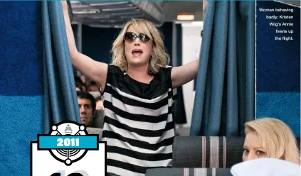  ??  ?? Woman behaving badly: Kristen Wiig’s Annie livens up the flight.