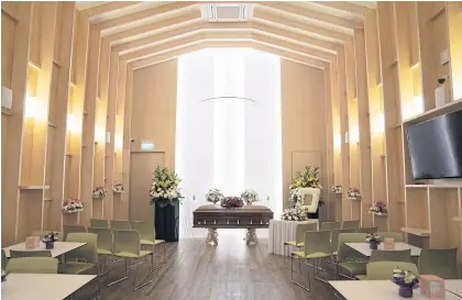  ??  ?? LEFT
With its pale green walls, skylights and high ceilings, Flying Home feels more like a modern-day chapel.