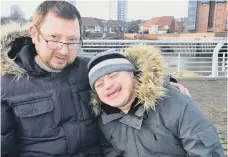  ??  ?? A great smile from Lee Stafford with David Davies.