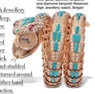  ?? ?? Rose gold, rubellite, turquoise and diamond Serpenti Misteriosi High Jewellery watch, Bvlgari