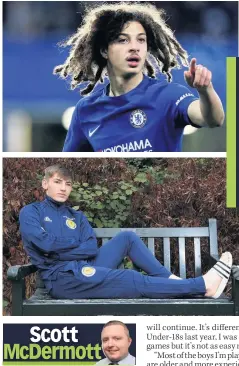  ??  ?? BENCH MARK Gilmour (left) is hoping to copy Ampadu (above)