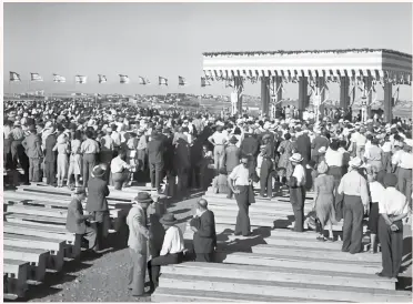  ?? צילום: לע"מ ?? טקס הקבורה הממלכתית שנערך להרצל בהר שנקרא כיום על שמו, אוגוסט 1949