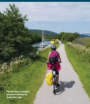  ??  ?? Flat and easy to navigate, the canal is perfect for family bike rides