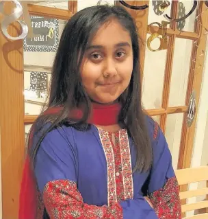  ??  ?? ●●Iman Zainab Javed was a rear seat passenger in her father’s car when it was hit by another car then an HGV