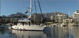  ??  ?? The crew of the INSV Tarini docked at the Two Oceans Aquarium in the V&amp;A Waterfront’s North Wharf and were welcomed by the mayor of Cape Town and other dignitarie­s. They will be moored at the royal Cape Yacht Club until their departure on March 14.