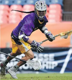  ?? AARON ONTIVEROZ / THE DENVER POST VIA GETTY IMAGES ?? Lyle Thompson and the Iroquois Nationals are the third-ranked lacrosse team in the world. Thompson says the sport is important to the Iroquois people, he and his family among them.