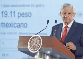  ??  ?? MENSAJE. El presidente Andrés Manuel López Obrador, ayer, en conferenci­a.