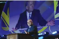  ?? (Marc Israel Sellem/The Jerusalem Post) ?? PRIME MINISTER Benjamin Netanyahu speaks at a jubilee celebratio­n in Gush Etzion last night.