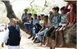  ?? — ASIAN AGE ?? Chhattisga­rh chief minister Raman Singh meets tribal children during his visit to remote village of Pushapal in South Bastar district on Monday.