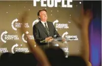  ?? REBECCA BLACKWELL/AP ?? Brazil’s right-wing former President Jair Bolsonaro speaks at an event hosted by conservati­ve group Turning Point USA at Trump National Doral Miami on Feb. 3 in Doral.