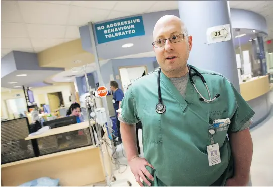  ?? PHOTOS: WAYNE CUDDINGTON ?? Emergency room physician Dr. Gordon Kee talks about the Queensway Carleton Hospital’s overload of patients and how staff struggle to find places to put them. “We have been getting creative. We have been seeing people in hallways and pulling people into...