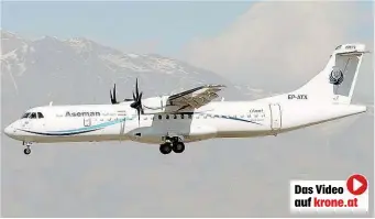  ??  ?? Eine Turboprop- Maschine ATR- 72 der Aseman Airlines prallte gegen einen 4400 Meter hohen Berg.