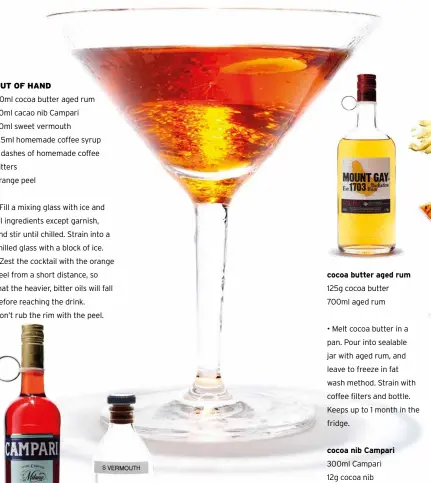  ??  ?? A play on the norm
Daniel Schofield exudes the same boyish enthusiasm as his older brother, Joe Schofield of Tippling Club, when it comes to every detail of a drink. “Using rum as the base of a negroni instead of gin, with bitter and dry elements that...