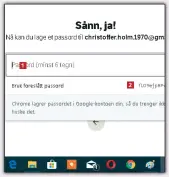  ??  ?? 1 Når du klikker i passordfel­tet 1 på en ny hjemmeside, foreslår Chrome å generere et passord 2 . Takker du ja, lagres passordet automatisk på Googlekont­oen, og du slipper å huske det. 1 2