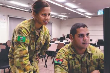  ??  ?? DREAM ROLE: Anne Dufficy and Daniel Leedie check out the Army Regional Indigenous Network website, which aims to facilitate informal networking and support.