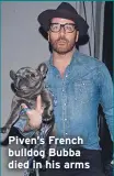  ??  ?? Piven’s French bulldog Bubba died in his arms