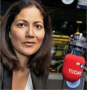  ?? ?? Heated: Mishal Husain made the ‘risible’ comments yesterday