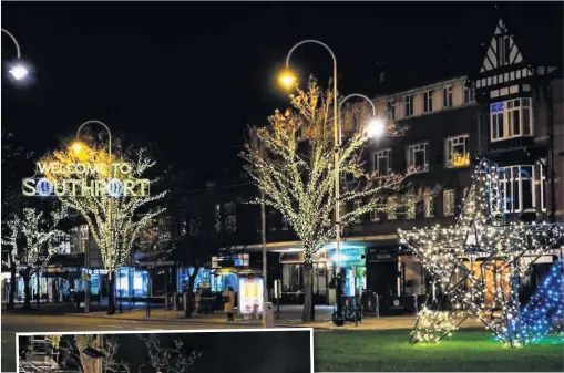  ??  ?? ● Above, the provision of the new lights along the Victorian street has been made possible thanks to Southport BID