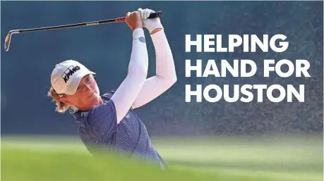  ?? JONATHAN FERREY, GETTY IMAGES ?? “When we get home, there is going to be a lot to distribute,” Stacy Lewis says of giving aid to Hurricane Harvey victims.