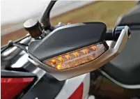  ??  ?? LEFT: Handguardi­ntegrated turn indicators look great