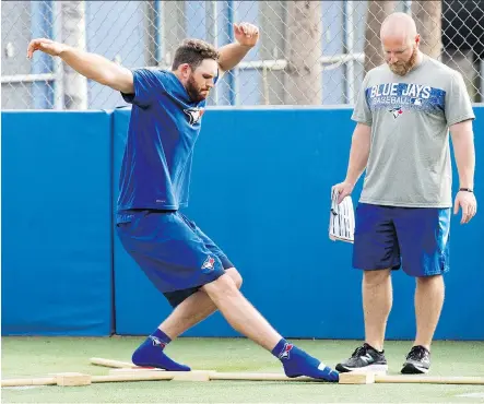  ?? FRANK GUNN/THE CANADIAN PRESS ?? Toronto Blue Jays pitcher Joe Biagini is slotted as the team’s fifth starter entering pre-season play.