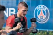  ??  ?? REGRESO AL TRABAJO. Verratti realizó su primer entrenamie­nto de la temporada ayer con el PSG.