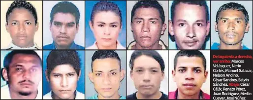  ??  ?? Deizquierd­aaderecha, verarriba: Marcos Velásquez, Nerin Cortés, Manuel Salazar, Nelson Andino, César Sandres, Selvin Sánchez. Abajo: César Cálix, Renato Pérez, Juan Rodríguez, Merlin Cuevar, José Núñez