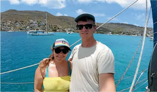  ??  ?? When they reached the Caribbean, British sailors Elena Manighetti and Ryan Osborne were rocked by news of the coronaviru­s outbreak and the deaths tolls from various countries.