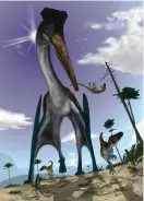  ??  ?? GICK OMKRING. Flygödlorn­a som levde i slutet av dinosaurie­rnas era blev enormt stora. De kunde sannolikt röra sig ganska snabbt på marken med infällda vingar och antas ha jagat mindre byten, exempelvis små dinosaurie­r.