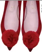  ??  ?? Red pompoms, £159, pretty ballerinas.co.uk