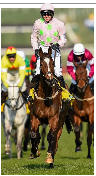  ??  ?? Ruby Walsh celebrates winning the Ryanair Steeple Chase on Vautour at Cheltenham last year — bookmaker Boylesport­s has opened five new shops to coincide with next week’s Festival